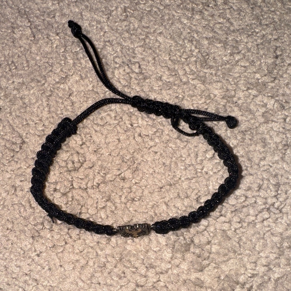 Black Braided Bracelet with Albanian Eagle Charm - Picture 5 of 5